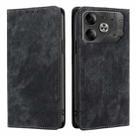 For Tecno Pova 6 5G RFID Anti-theft Brush Magnetic Leather Phone Case(Black) - 1