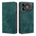 For Tecno Pova 6 5G RFID Anti-theft Brush Magnetic Leather Phone Case(Green) - 1