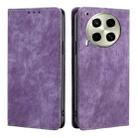 For Tecno Camon 30 RFID Anti-theft Brush Magnetic Leather Phone Case(Purple) - 1