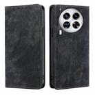 For Tecno Camon 30 Premier 5G RFID Anti-theft Brush Magnetic Leather Phone Case(Black) - 1