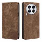 For Tecno Camon 30 Premier 5G RFID Anti-theft Brush Magnetic Leather Phone Case(Brown) - 1