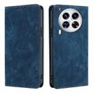 For Tecno Camon 30 Premier 5G RFID Anti-theft Brush Magnetic Leather Phone Case(Blue) - 1