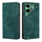 For Tecno Pova 6 Neo 4G RFID Anti-theft Brush Magnetic Leather Phone Case(Green) - 1