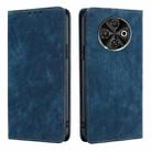 For Tecno Spark 30C 4G RFID Anti-theft Brush Magnetic Leather Phone Case(Blue) - 1