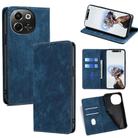 For Tecno Pova 6 Neo 5G RFID Anti-theft Brush Magnetic Leather Phone Case(Blue) - 1