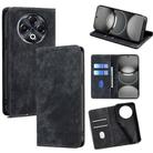 For Tecno Spark 30 4G RFID Anti-theft Brush Magnetic Leather Phone Case(Black) - 1
