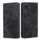 For Sharp Aqous Wish 3 RFID Anti-theft Brush Magnetic Leather Phone Case(Black) - 1