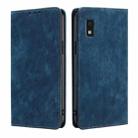 For Sharp Aqous Wish 3 RFID Anti-theft Brush Magnetic Leather Phone Case(Blue) - 1