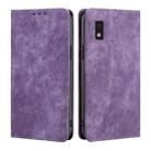 For Sharp Aqous Wish 3 RFID Anti-theft Brush Magnetic Leather Phone Case(Purple) - 1