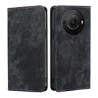 For Sharp Aquos R8 Pro SH-51D RFID Anti-theft Brush Magnetic Leather Phone Case(Black) - 1