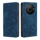 For Sharp Aquos R8 Pro SH-51D RFID Anti-theft Brush Magnetic Leather Phone Case(Blue) - 1