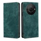 For Sharp Aquos R8 Pro SH-51D RFID Anti-theft Brush Magnetic Leather Phone Case(Green) - 1