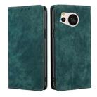 For Sharp Aquos sense8 RFID Anti-theft Brush Magnetic Leather Phone Case(Green) - 1