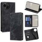 For Sharp Aquos R10 RFID Anti-theft Brush Magnetic Leather Phone Case(Black) - 1