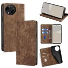 For Sharp Aquos R10 RFID Anti-theft Brush Magnetic Leather Phone Case(Brown) - 1