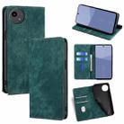 For Sharp Aqous wish5 RFID Anti-theft Brush Magnetic Leather Phone Case(Green) - 1
