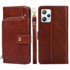 For Blackview A53 / A53 Pro Zipper Bag Leather Phone Case(Brown) - 1
