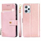 For Blackview A53 / A53 Pro Zipper Bag Leather Phone Case(Rose Gold) - 1