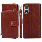 For CUBOT P60 Zipper Bag Leather Phone Case(Brown) - 1