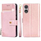 For CUBOT P60 Zipper Bag Leather Phone Case(Rose Gold) - 1