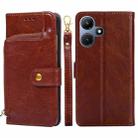 For Infinix Hot 30i 4G Zipper Bag Leather Phone Case(Brown) - 1