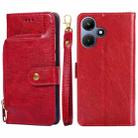 For Infinix Hot 30i 4G Zipper Bag Leather Phone Case(Red) - 1