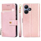 For Infinix Hot 30i 4G Zipper Bag Leather Phone Case(Rose Gold) - 1