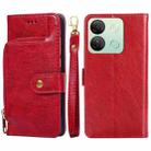 For Infinix Smart 7 HD Zipper Bag Leather Phone Case(Red) - 1