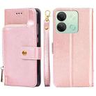 For Infinix Smart 7 HD Zipper Bag Leather Phone Case(Rose Gold) - 1