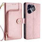 For Infinix Hot 40i Zipper Bag Leather Phone Case(Rose Gold) - 1