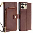 For Infinix Note 40 Pro 5G Zipper Bag Leather Phone Case(Brown) - 1