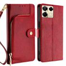 For Infinix Note 40 Pro 5G Zipper Bag Leather Phone Case(Red) - 1