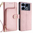 For Infinix Note 40 4G Zipper Bag Leather Phone Case(Rose Gold) - 1