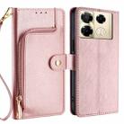 For Infinix Note 40 Pro 4G Zipper Bag Leather Phone Case(Rose Gold) - 1