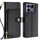 For Infinix Note 40 5G Zipper Bag Leather Phone Case(Black) - 1