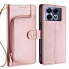 For Infinix Note 40 5G Zipper Bag Leather Phone Case(Rose Gold) - 1