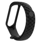 For Xiaomi 3 / 4 Strap Diamond Texture Silicone Watch Band, Belt Length：23cm(Black) - 1