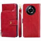 For Realme 11 5G Zipper Bag Leather Phone Case(Red) - 1