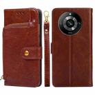 For Realme 11 Pro / 11 Pro+ 5G Zipper Bag Leather Phone Case(Brown) - 1