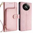 For Realme 12 5G Zipper Bag Leather Phone Case(Rose Gold) - 1