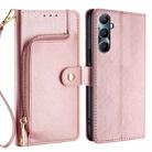For Realme C65 4G Zipper Bag Leather Phone Case(Rose Gold) - 1