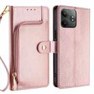 For Realme GT Neo6 SE Zipper Bag Leather Phone Case(Rose Gold) - 1