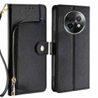 For Realme 13 Pro 5G Zipper Bag Leather Phone Case(Black) - 1