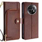 For Realme 13 Pro 5G Zipper Bag Leather Phone Case(Brown) - 1