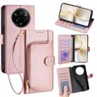 For Realme 14 Pro 5G Global Zipper Bag Leather Phone Case(Rose Gold) - 1