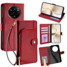 For Realme 14 Pro+ 5G Zipper Bag Leather Phone Case(Red) - 1
