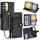 For Realme C75 4G / 14x 5G Global Zipper Bag Leather Phone Case(Black) - 1