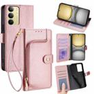 For Realme C75 4G / 14x 5G Global Zipper Bag Leather Phone Case(Rose Gold) - 1