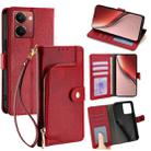 For Realme P3 Ultra 5G Zipper Bag Leather Phone Case(Red) - 1