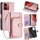 For Realme P3 Ultra 5G Zipper Bag Leather Phone Case(Rose Gold) - 1